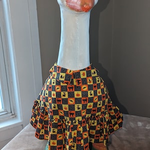 Goose Outfit, Halloween Dress and hat, Goose clothing, goose clothes, outfit for your plastic for your plastic or cement goose 23&quot;-28&quot;