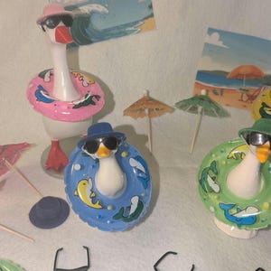 Blue And Pink Desk Goose Beach Floation Outfits. Goose not included ☀️⛱️