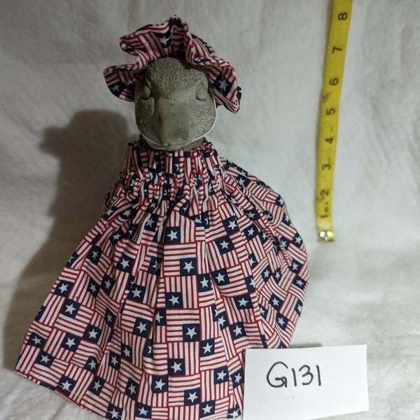 BABY Goose Outfit. Size SMALL 8" Goose. Navy Stars and Red Stripes. Gosling outfit, Goose Clothing, Geese Outfits, Porch Goose, baby geese.