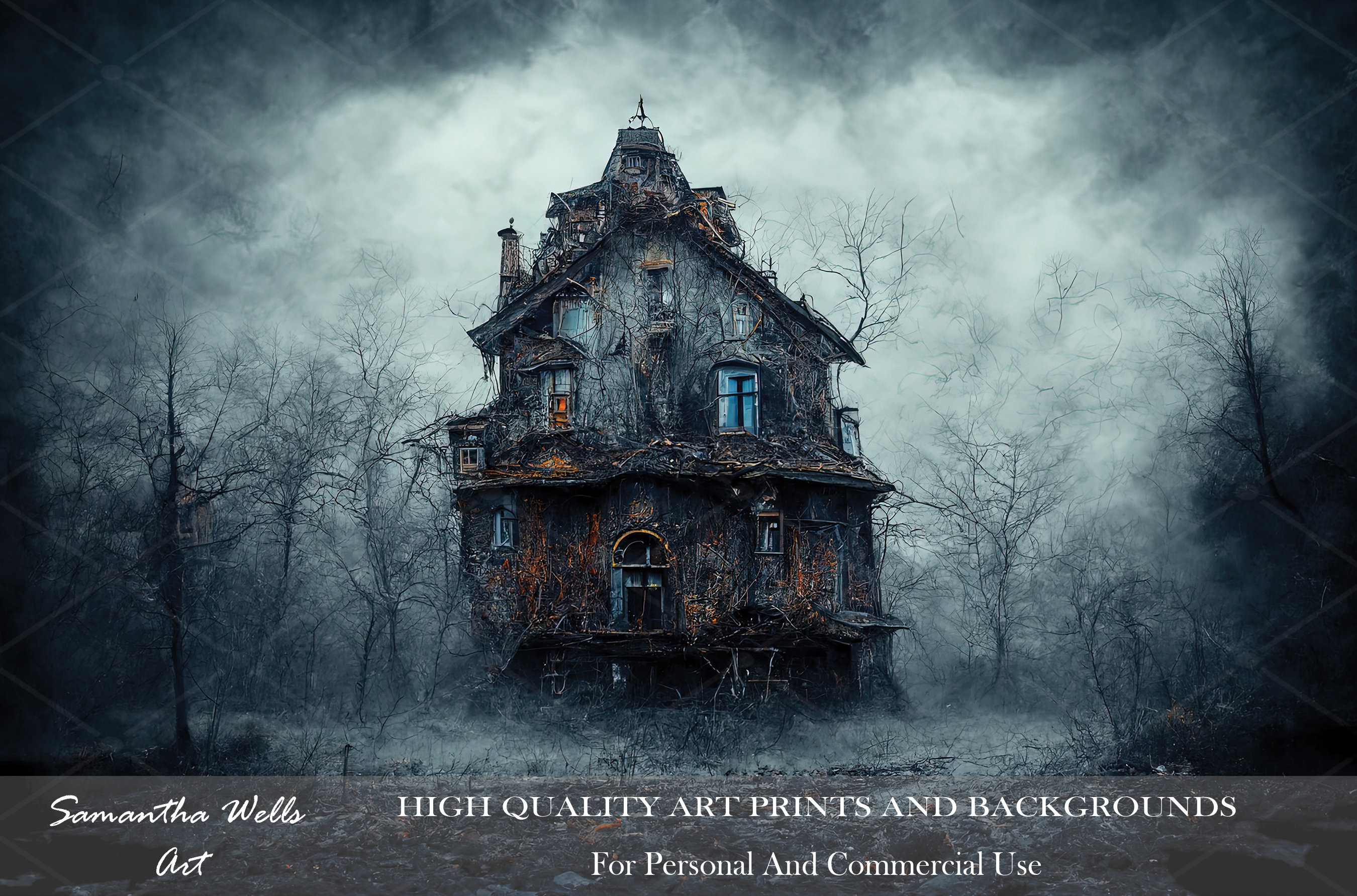 Dark Gothic Fantasy Haunted House Digital Download/art Print