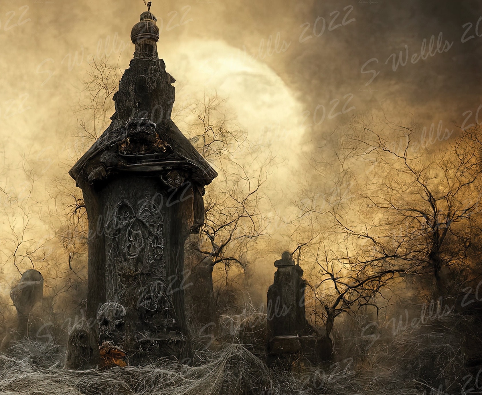 Gothic Cemetery Background