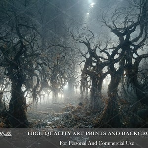 Dark Gothic Fantasy Haunted Forest Digital Download/Kunstdruck/Photoshop Hintergrund/druckbare Kulisse/gruselig/spooky/Wald/Horror/Scary/Moody