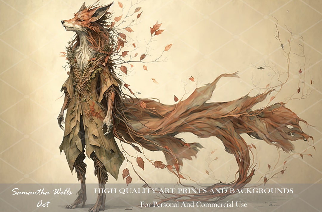 Fantasy Fox Art Print: Magical Creature Wall Decor (digital Download ...