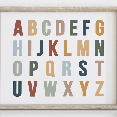 DIGITAL DOWNLOAD Alphabet Poster Printable Horizontal - Etsy