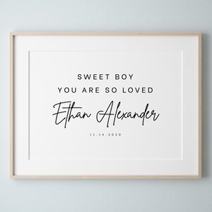 DIGITAL DOWNLOAD • Nursery Print Boy • Nursery Name Sign Boy • You Are So Loved Printable Wall Art • Nursery Decor Boy • Baby Boy Room Decor