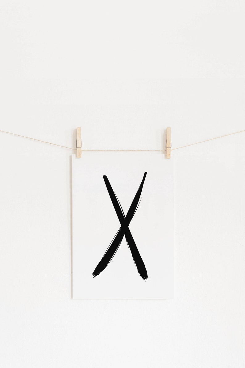 PRINTABLE Black and White Wall Art Set of 2 XO Prints Etsy Canada