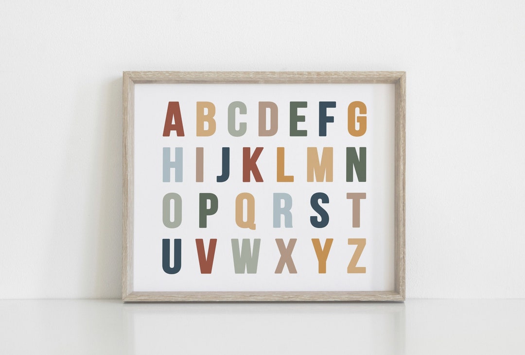 DIGITAL DOWNLOAD Alphabet Poster Printable Horizontal Educational ...
