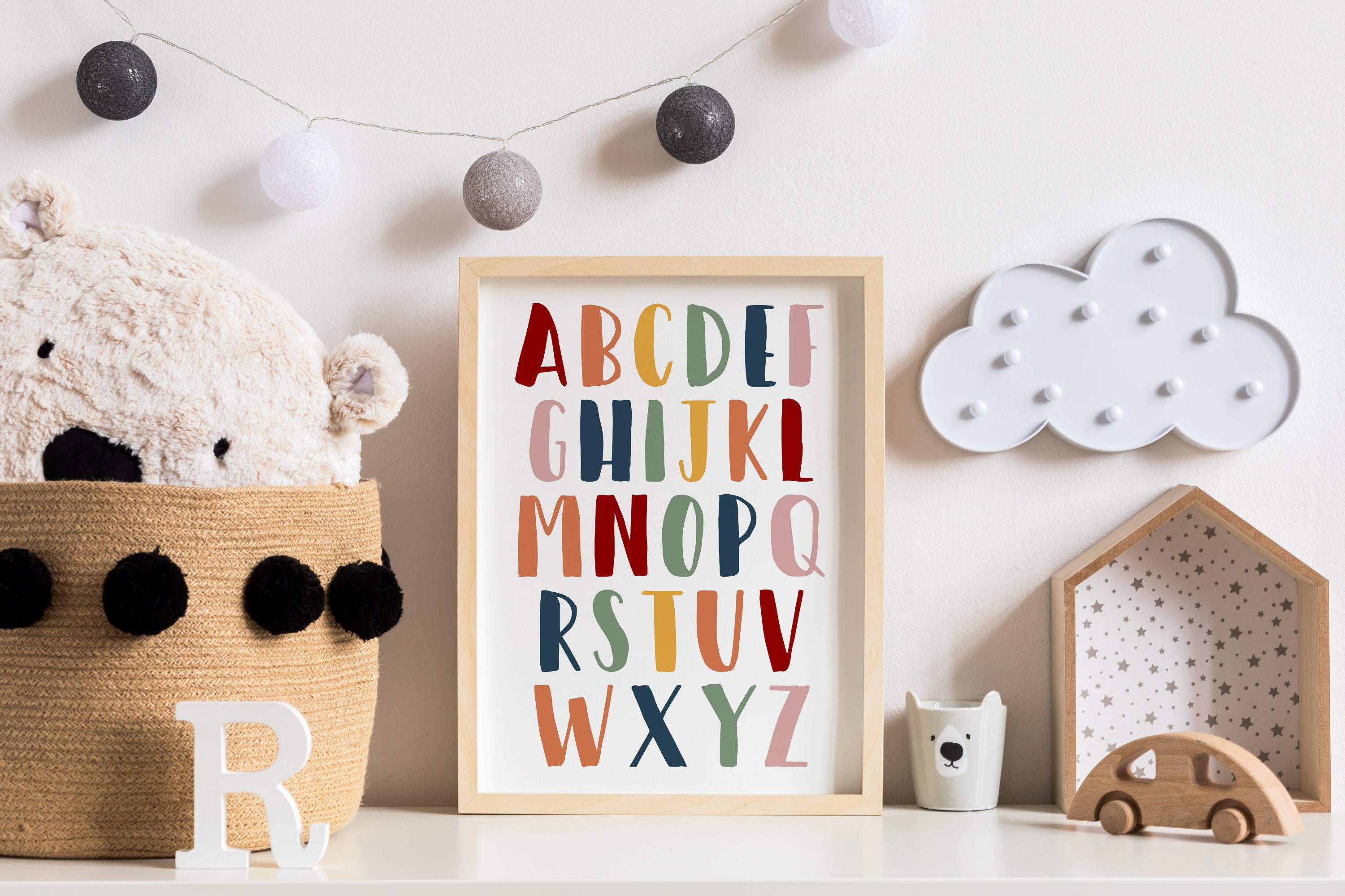 Baby, Nursery Room Poster, Decor, Alphabet Poster, ABC Digital Rainbow Art, Wall Kids Alphabet, Nursery Printable Decor,  Printable Art, Wall