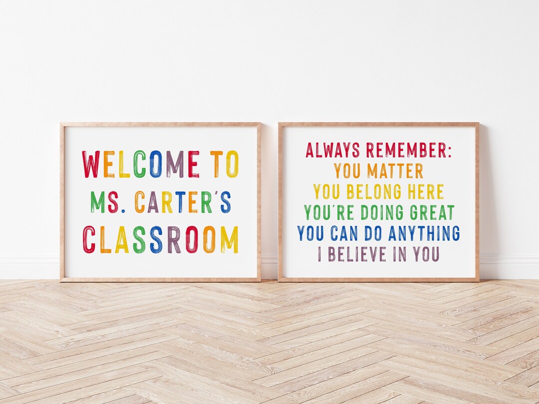 DIGITAL DOWNLOAD Teacher Name Sign Printable Classroom Decor Rainbow ...