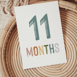 DIGITAL DOWNLOAD Monthly Milestone Cards Rainbow Printable Monthly