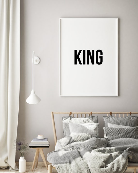 King Wall Art King And Queen Above Bed Decor Bedroom Wall Etsy