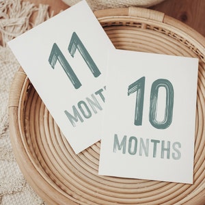 DIGITAL DOWNLOAD Monthly Milestone Cards Blue Printable Monthly