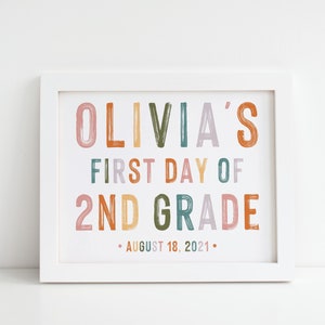 DIGITAL DOWNLOAD Custom First Day Of School Sign Printable Back To School Sign Pastel Rainbow Kindergarten Sign Preschool Sign image 5