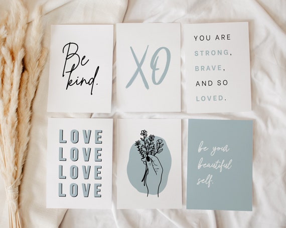 Girls Teen Inspiring Quote Art Print Set Be Kind Love Be 