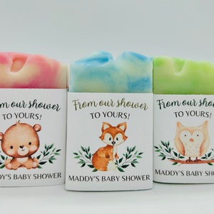 Forest Animals Baby Shower Soap Favors / Woodland Theme / Baby Fox / Owl / Bear