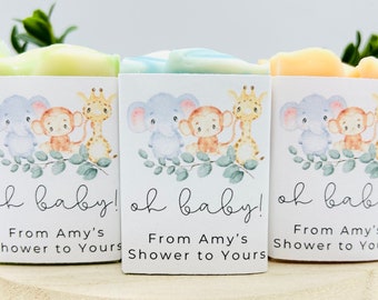 Oh Baby Safari Animals Baby Shower Soap Favors / From my shower to yours / Jungle Animals / Elephant Giraffe Monkey