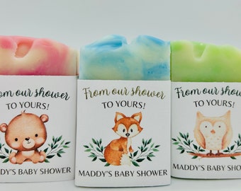 Forest Animals Baby Shower Soap Favors / Woodland Theme / Baby Fox / Owl / Bear