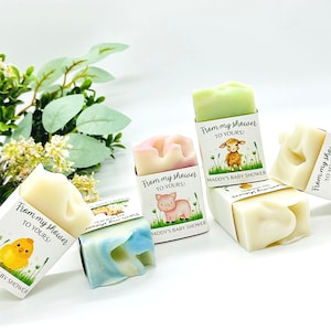 Farm Animals Baby Shower Soap Favors: Handmade Vegan Soap