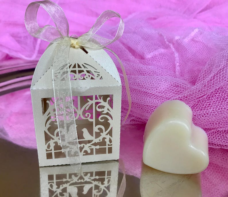 Wedding shower favors SET OF 10 Thank you guest gift Bridal shower Baby shower Heart soap Personalized tag