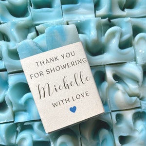 Baby Boy Shower Soap Favors / Here comes the Son / Blue / Green / Oh Boy / Thank you gift idea for party guests / Sprinkle / Personalized image 6