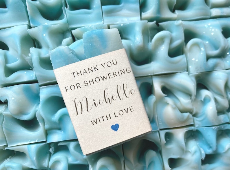 Baby Boy Shower Soap Favors / Here comes the Son / Blue / Green / Oh Boy / Thank you gift idea for party guests / Sprinkle / Personalized image 6