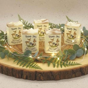 Woodland Baby Shower Soap Favors / Custom Forest Theme Baby Sprinkle / Handmade / Vegan / 2oz
