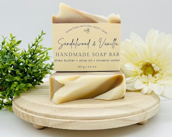 Sandalwood Vanilla Soap Bar / Hand and Body / Handmade / Vegan
