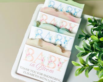 Baby in Bloom Baby Shower Soap Favors – Baby Sprinkle – Personalized & Fully Assembled Guest Favors – Handmade Party Gifts