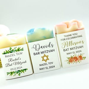 Personalized Bat Mitzvah Soap Favors: Handmade Vegan Soap
