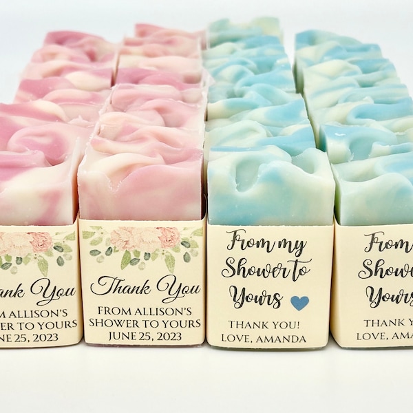 Baby Shower Soap Favors / Handmade / Baby sprinkle / Bridal shower / Wedding / Fall / Boy / Girl / Pink / Blue / From my shower to Yours