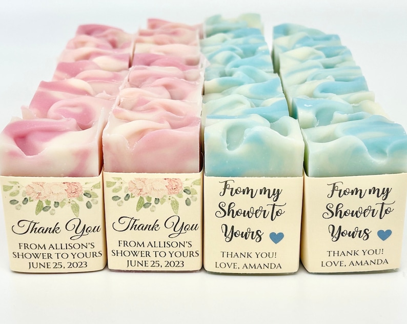Baby Shower Soap Favors / Handmade / Baby sprinkle / Bridal shower / Wedding / Fall / Boy / Girl / Pink / Blue / From my shower to Yours image 1