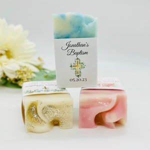 Baptism Party Favors / Christening / First Communion / Handmade soap bars party favors