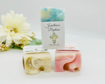 Baptism Party Favors / Christening / First Communion / Handmade soap bars party favors