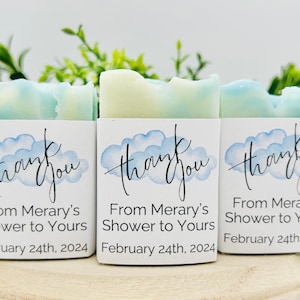 Cloud Nine Baby Shower Soap Favors – Boy Baby Sprinkle – From My Shower to Yours – Personalized 2oz Half Soap Bars