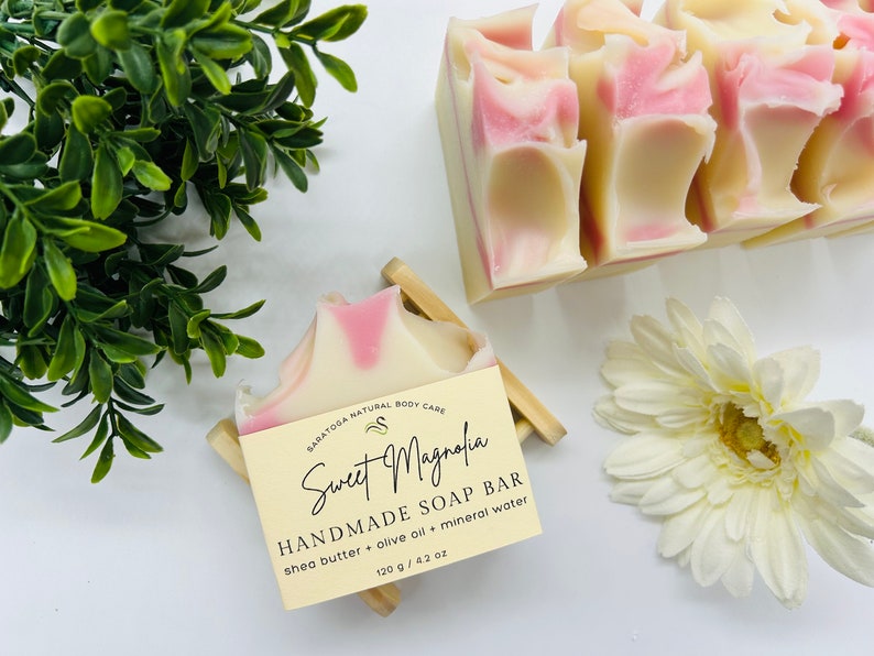 Magnolia Handmade Soap Bar / Face and body image 4