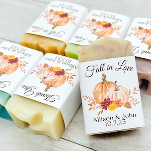 Fall Wedding Soap Favors: Personalized Autumn Thank You Gifts