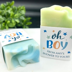 Baby Boy Shower Soap Favors / Blue / Green / Oh Boy / Thank you gift idea for party guests / Baby Sprinkle