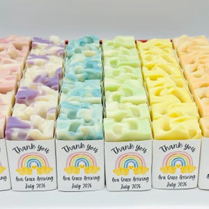 Rainbow Baby Shower Soap Favors: Personalized Boho Guest Gifts
