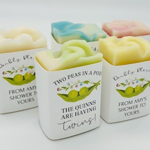 Two Peas in a Pod Twins Baby Shower Soap Favors: Vegan Guest Gifts