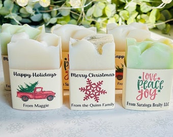 Christmas Party Favors / Holiday Party Favors / Soap bar favors with sparkles