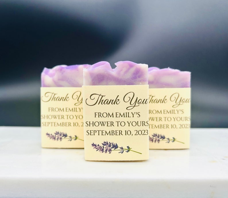 Bridal Shower Favors / Lavender Soap / From my shower to Yours / Baby sprinkle / Thank you wedding gifts for guests / Handmade 2oz soap bars image 3