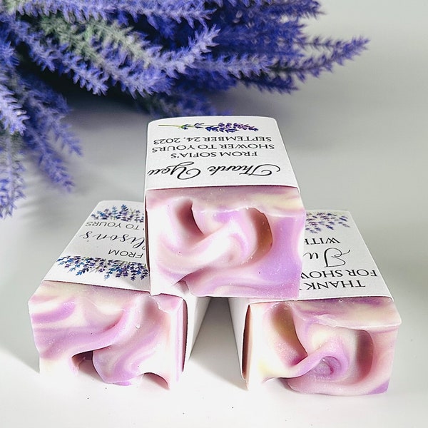 Bridal Shower Favors / Lavender Soap / From my shower to Yours / Baby sprinkle / Thank you wedding gifts for guests / Handmade 2oz soap bars