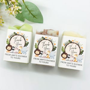 Safari Baby Shower Soap Favors: Handmade Jungle Animal Gift