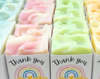 Rainbow Baby Shower Soap Favors: Personalized Boho Guest Gifts