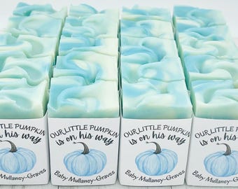 Pumpkin Baby Boy Shower Soap Favors: Autumn Themed Guest Gifts