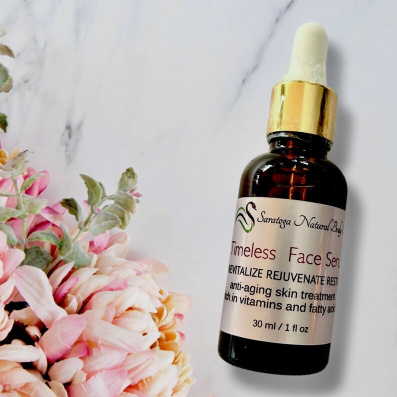 Natural Face Serum for Aging Skin / Face and Neck oil / Dy skin / Anti wrinkle / Anti aging / Mature skin / Vegan image 1