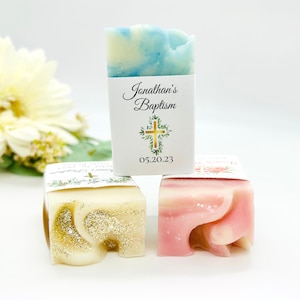 Baptism Party Favors / Christening / First Communion – Handmade 2 oz Soap Bars for Guests