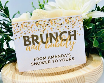 Brunch and Bubbly Bridal Shower Soap Favors / Wedding shower / Personalized party favors / Handmade / Vegan