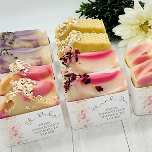 Handmade Full Size Soap Party Favors: Bridal, Baby Shower, Wedding, Birthday Gifts for Guests