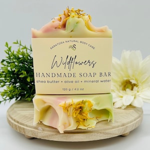 Wildflowers Handmade Soap Bar: Vegan Artisan Soap with Herbs